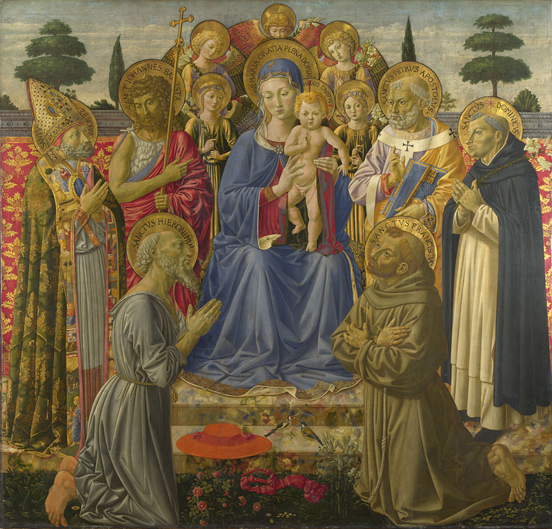 Benozzo Gozzoli, The Virgin and Child Enthroned among Angels and Saints