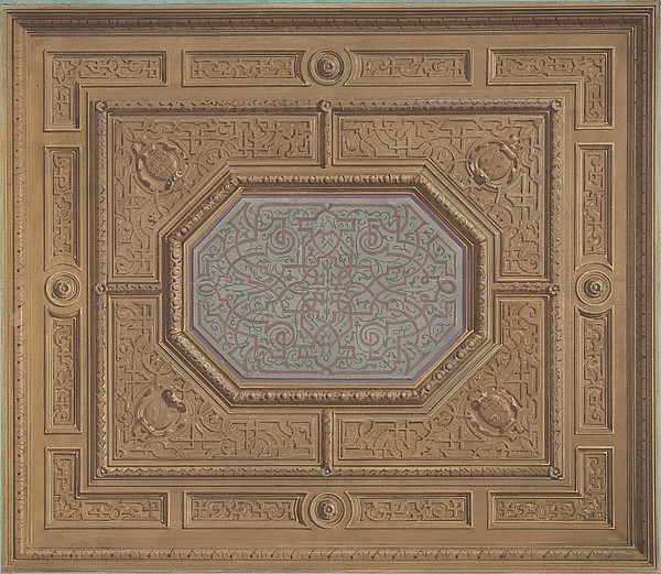 Jules-Edmond-Charles Lachaise, Design for Dining Room Ceiling, Neudeck