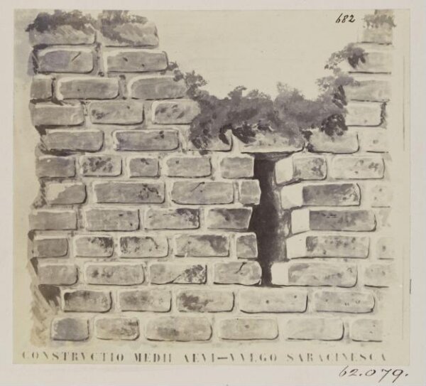 Parker, John Henry, Construction of the Middle Ages, called Saracenesca, of tufa, cut in the form of Bricks, from the Palace of the Savelli, c. A.D. 1200.