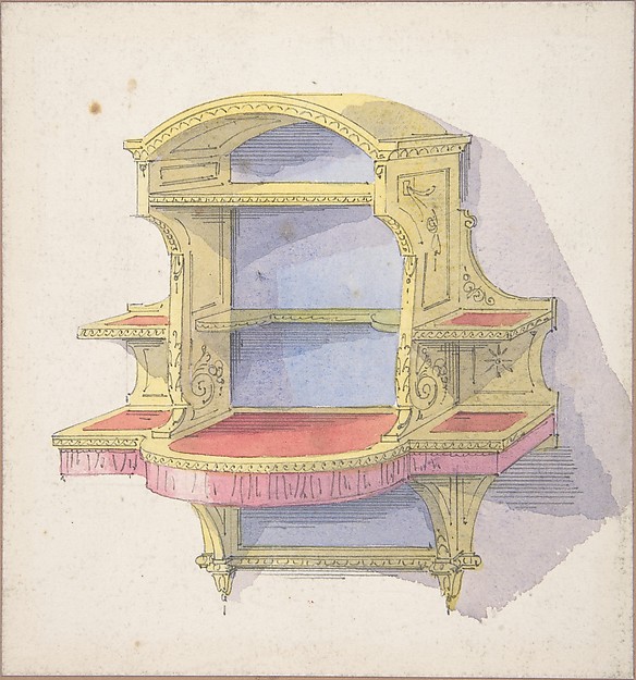 Anonymous, British, 19th century, Design for Hanging Shelves