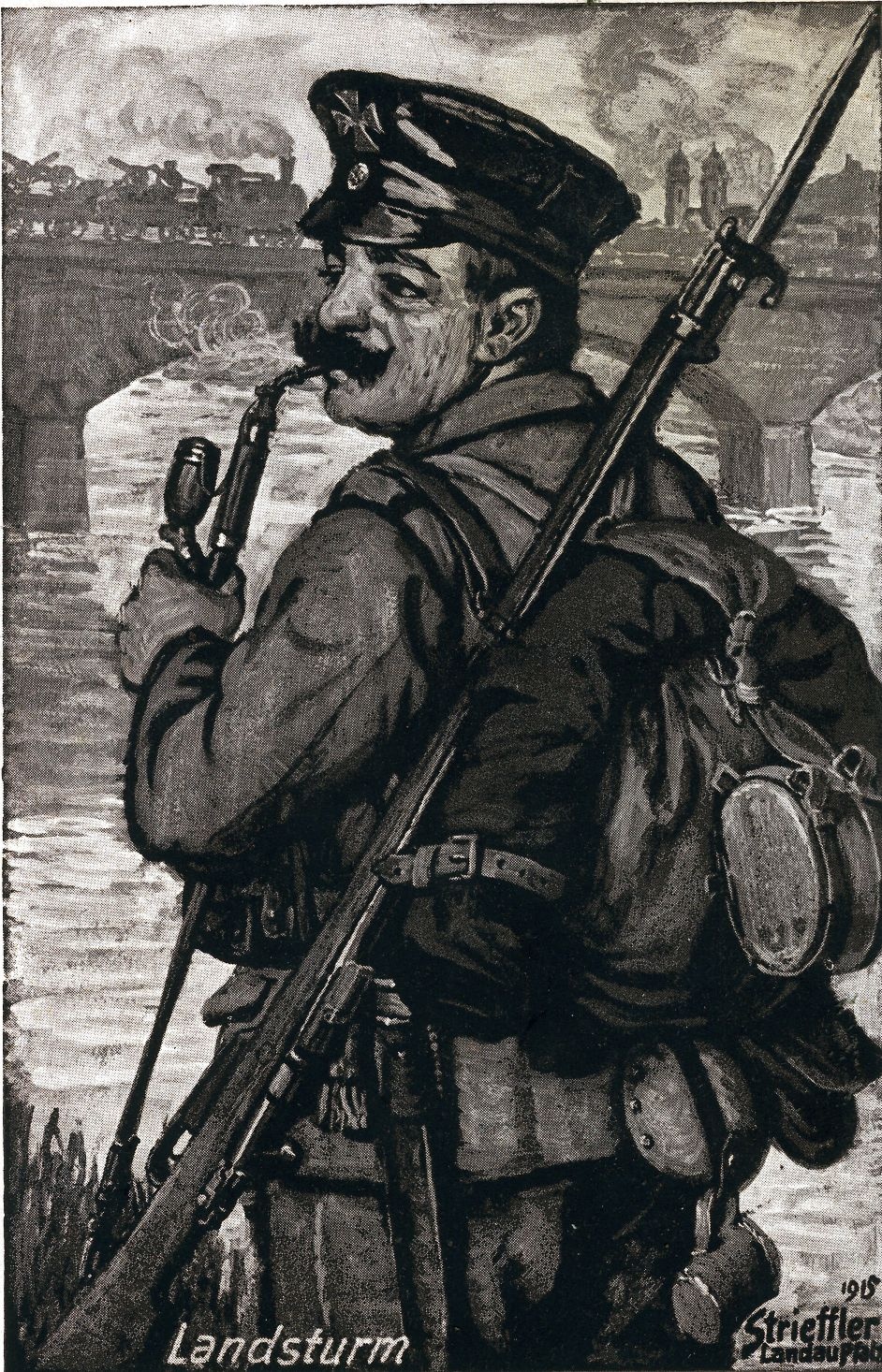 Heinrich Strieffler, Postkarte "Landsturm"