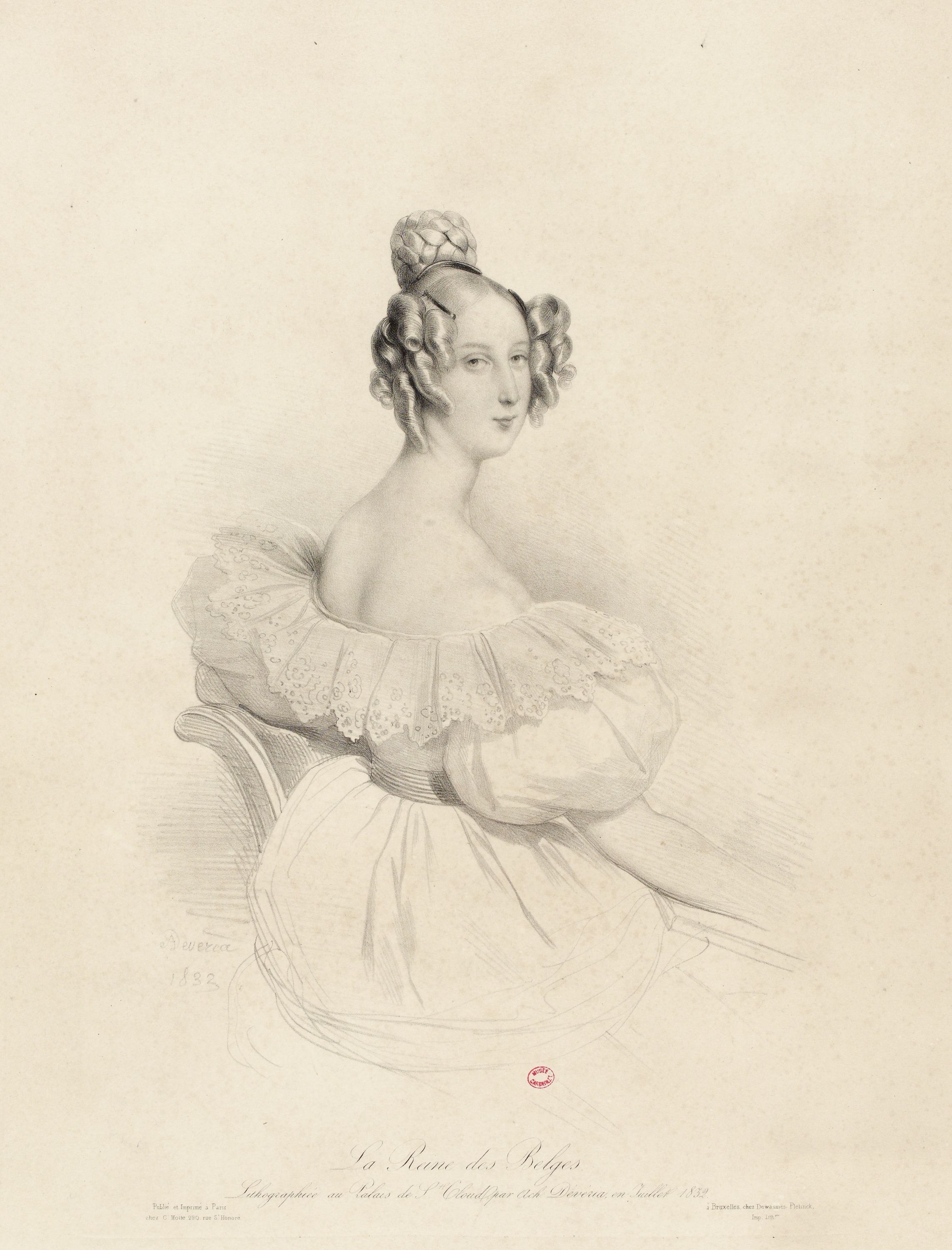 Achille Devéria, Portrait de Louise d'Orléans, Reine des Belges