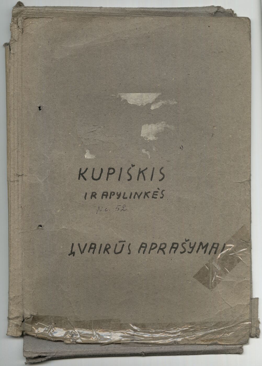 Vladas Zdzichauskas, Archyvinė byla Nr. 52. Kupiškio ir jo apylinkių etnografinė medžiaga.