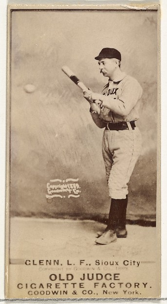 Goodwin & Company, Edward C. "Mouse" Glenn, Left Field, Sioux City Corn Huskers, from the Old Judge series (N172) for Old Judge Cigarettes
