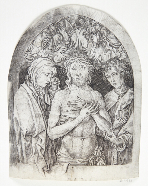 Martin Schongauer, Kristus som smertensmand, mellem Maria og Johannes
