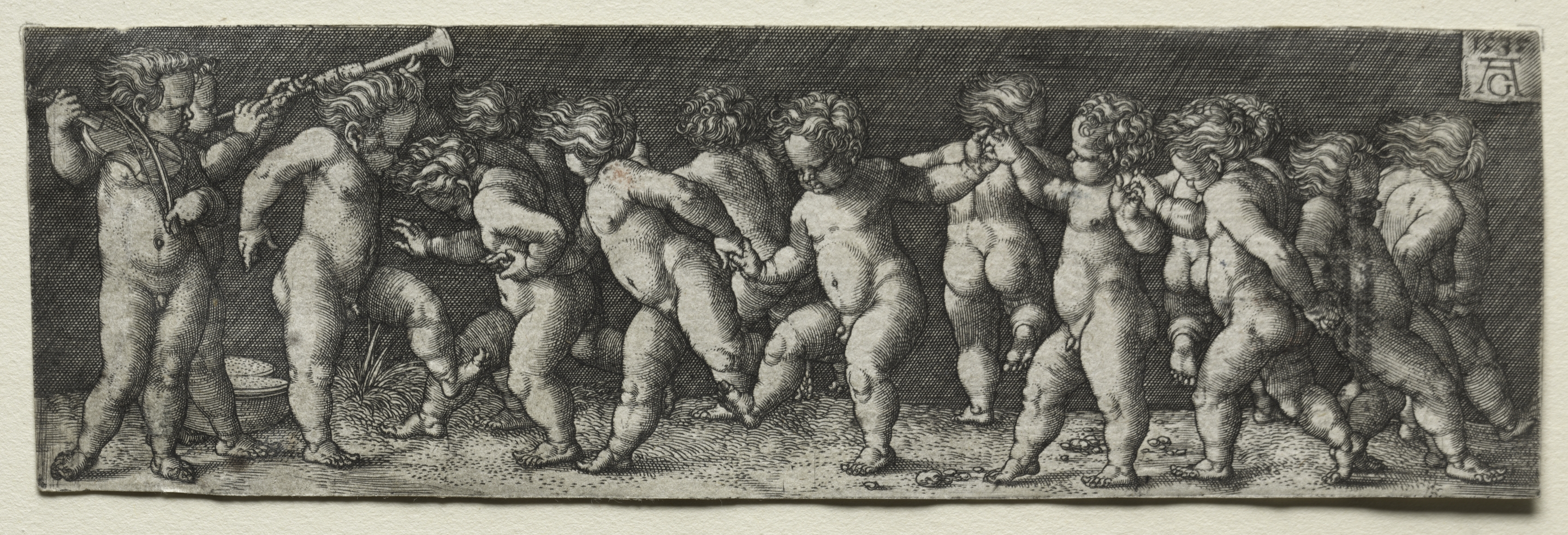 Heinrich Aldegrever, Fifteen Nude Children Dancing