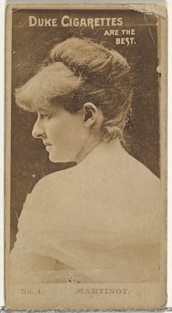 W. Duke, Sons & Co., Card Number 4, Sadie Martinot, from the Actors and Actresses series (N145-6) issued by Duke Sons & Co. to promote Duke Cigarettes
