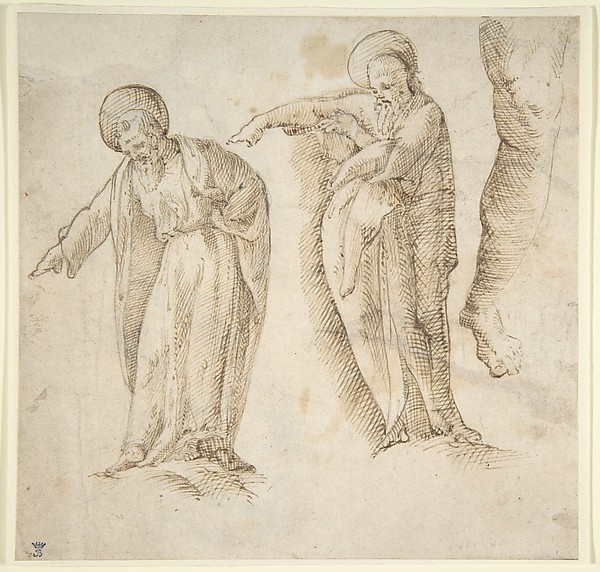 Anonymous, Italian, 16th century, Studies for the Standing Figure of a Bearded Man