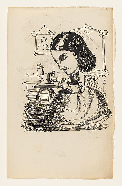 Anonymous, Comic Valentine original illustration: Sewing Machine