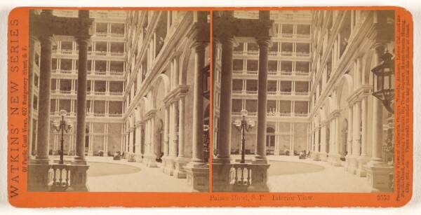 Carleton Watkins, Palace Hotel, S.F. Interior View.