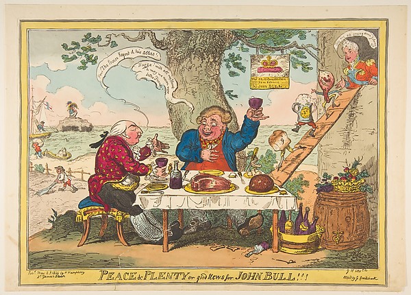 George Cruikshank, Peace and Plenty or Good News for John Bull!!!