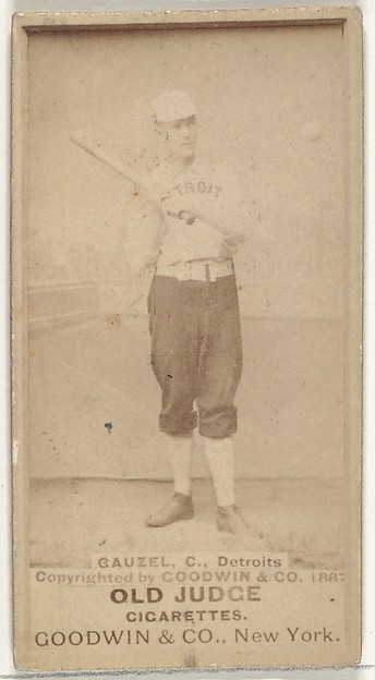 Goodwin & Company, Charles William "Charlie" Ganzel, Catcher, Detroit Wolverines, from the Old Judge series (N172) for Old Judge Cigarettes