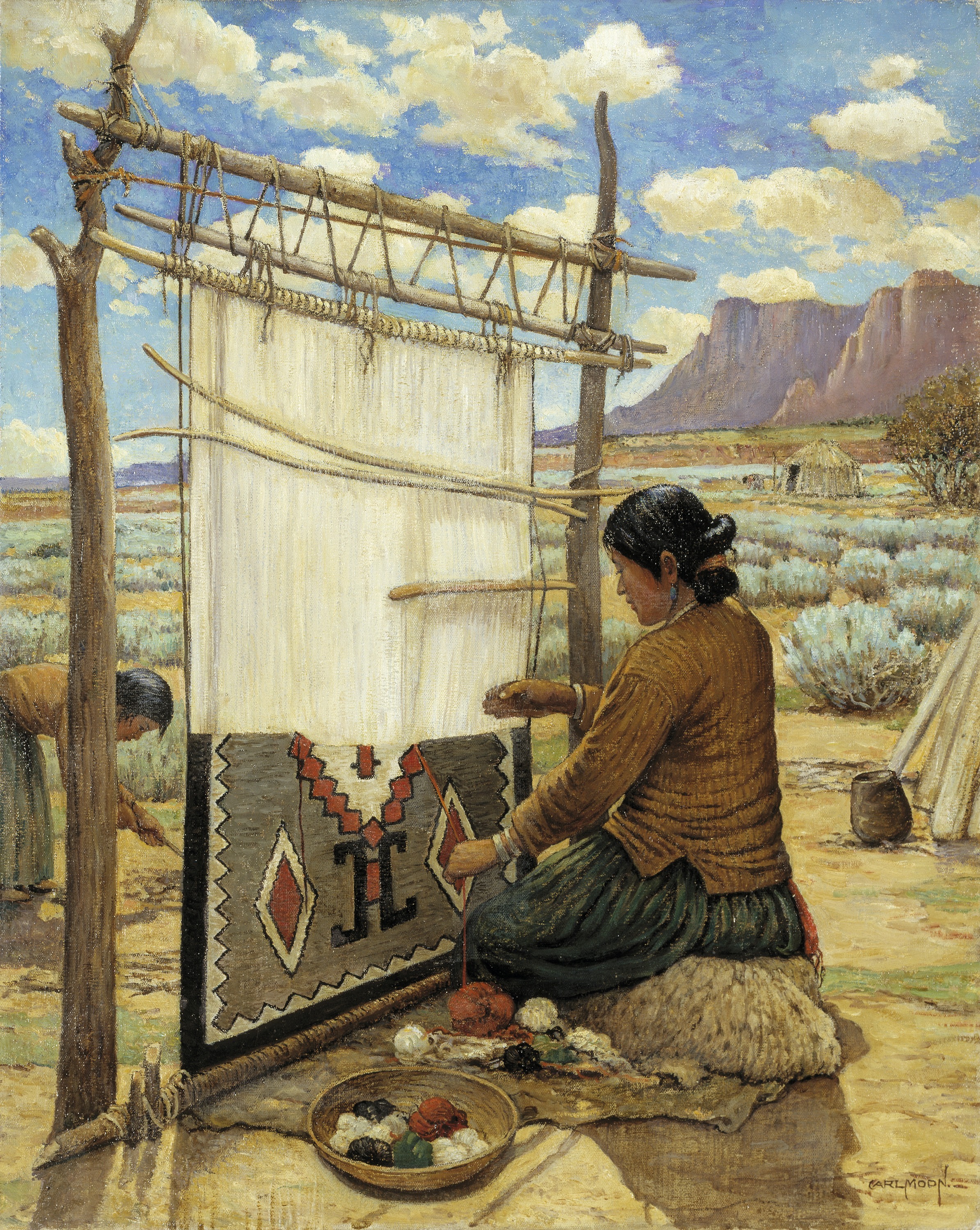 Carl Moon, Navajo Weaver