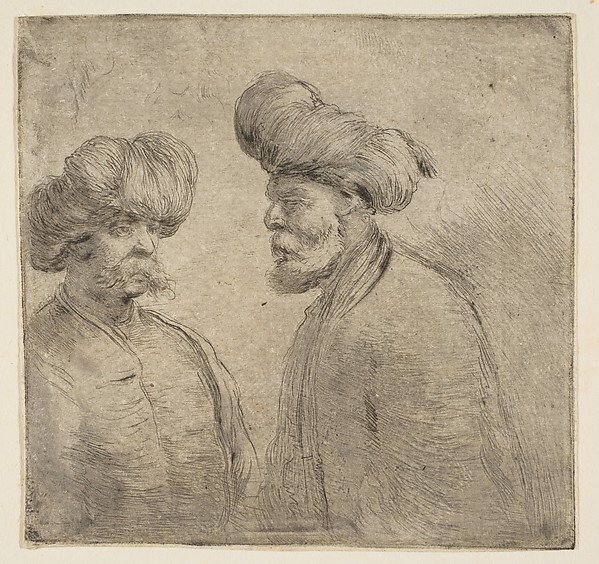 Stefano della Bella, Two Turks in Turbans