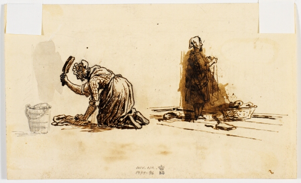 Martinus Rørbye, To studier af vaskekoner