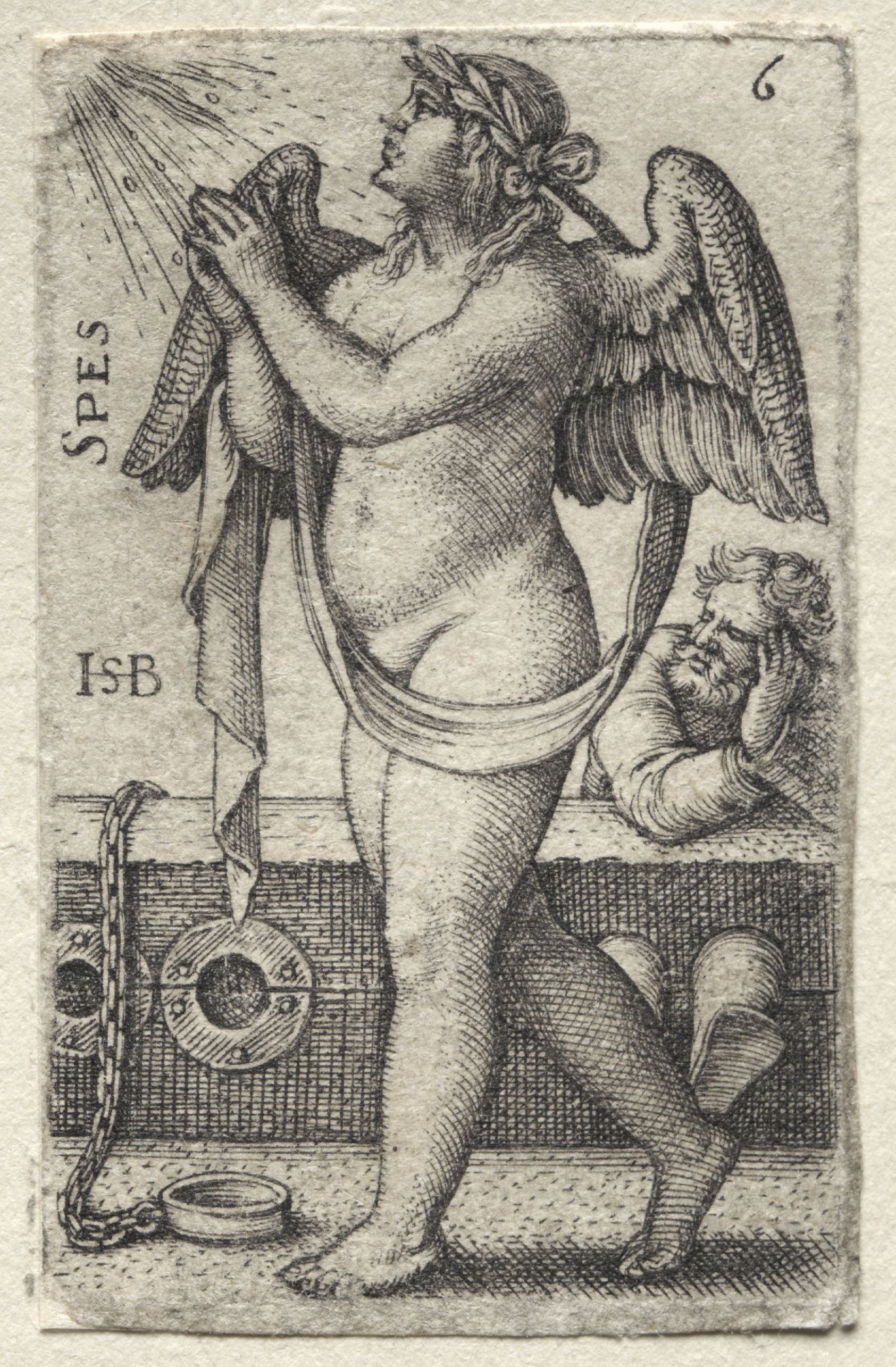 Hans Sebald Beham, The Knowledge of God and the Seven Cardinal Virtues:  Hope - Spes