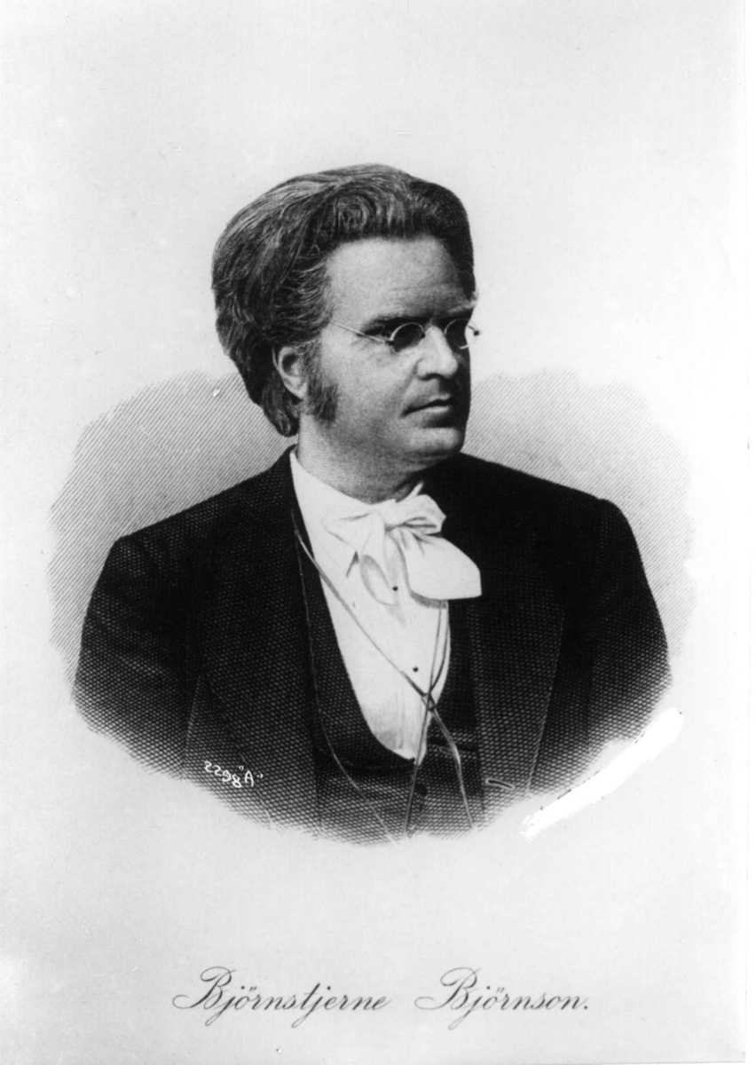 Anders Beer Wilse, Portrett, Bjørnstjerne Bjørnson (1832-1910). Fotografi etter stålstikk.