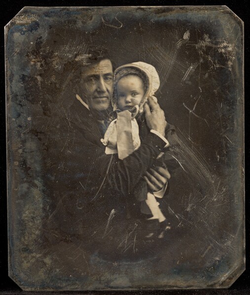 Unknown, [Portrait of a Man and Baby Girl]