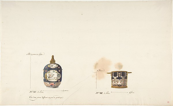 Anonymous, French, 18th century, Design for Two Vases