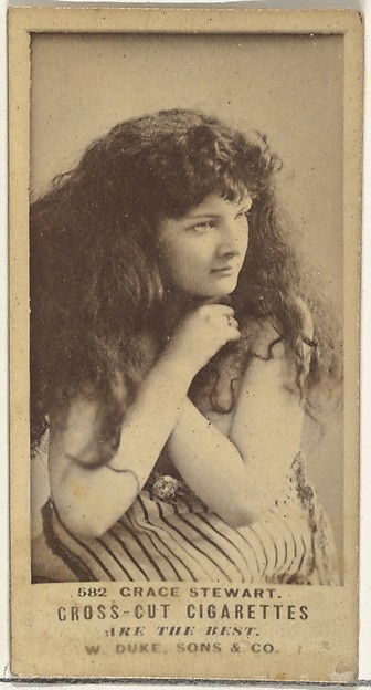 W. Duke, Sons & Co., Card Number 582, Grace Stewart, from the Actors and Actresses series (N145-3) issued by Duke Sons & Co. to promote Cross Cut Cigarettes