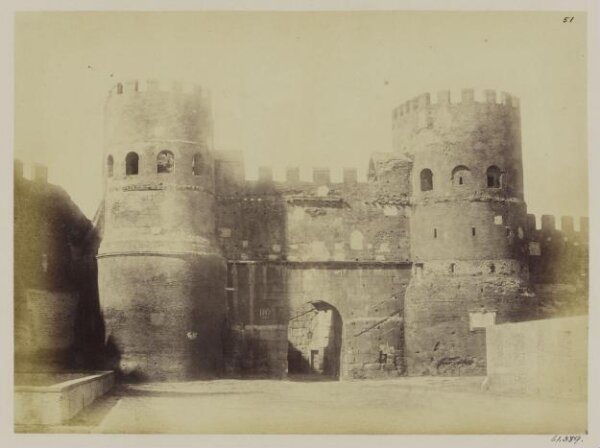 Parker, John Henry, Gates of Rome -  Porta Ostiensis, now di S. Paolo, Honorius, exterior, A.D. 403, partly rebuilt by King Theodoric, c. A.D. 500
