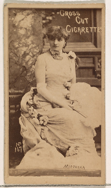 W. Duke, Sons & Co., Card Number 167, Modjeska, from the Actors and Actresses series (N145-1) issued by Duke Sons & Co. to promote Cross Cut Cigarettes