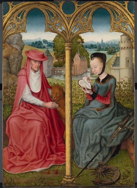 Unknown artist, De heilige Hiëronymus en de heilige Catharina van Alexandria