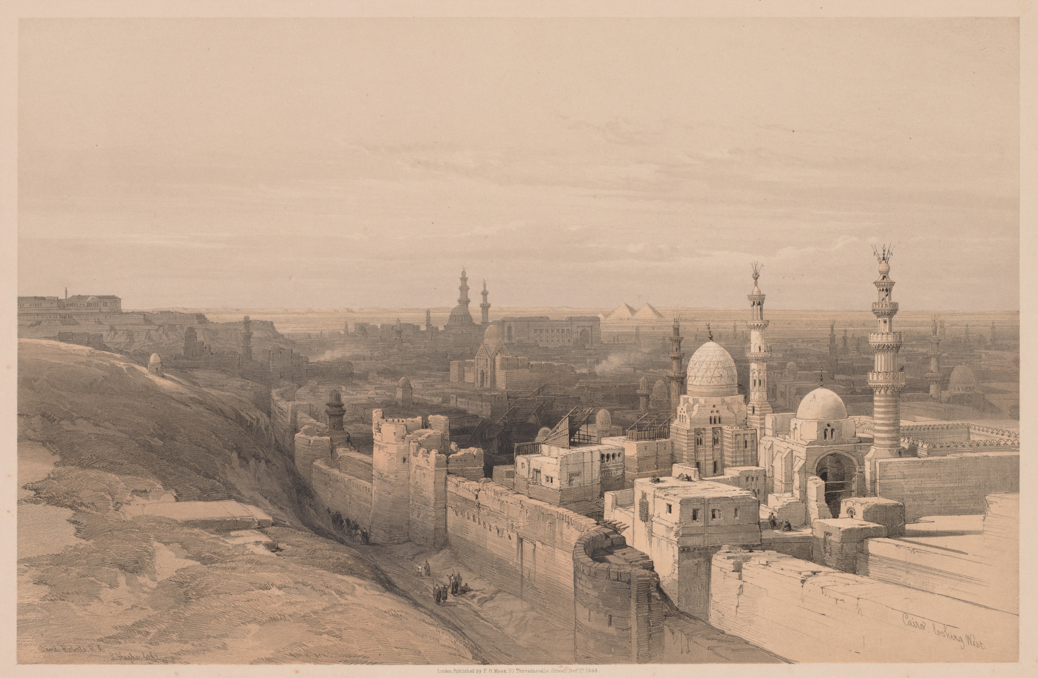 Louis Haghe, Egypt and Nubia, Volume III, No. 26, Cairo, Looking West