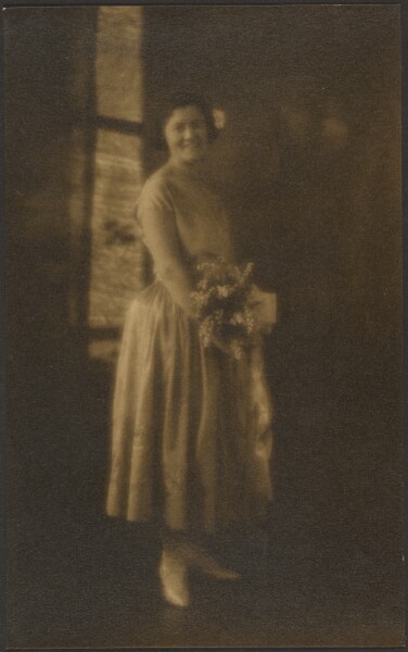 Louis Fleckenstein, [Full Length Portrait of a Woman Holding Bouquet]