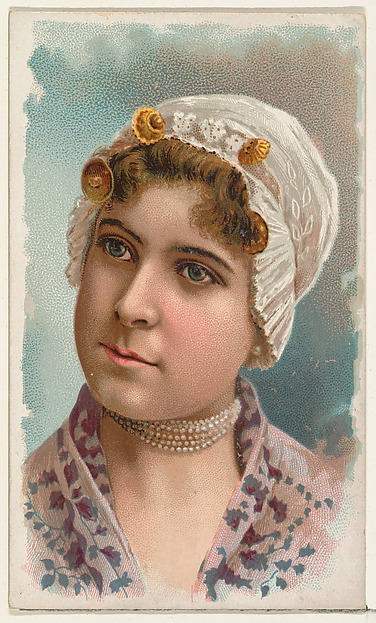 W. Duke, Sons & Co., Actress wearing white lace cap, from Stars of the Stage, First Series (N129) issued by W. Duke, Sons & Co. to promote Honest Long Cut Tobacco