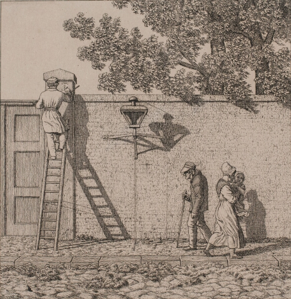 C.W. Eckersberg, En havemur. Illustration til "Linearperspectiven", Tavle VI