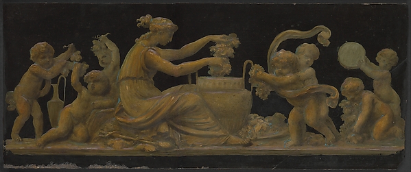 Piat Joseph Sauvage, Nymph and Putti; Nymph with a Wreath and Putti with Garlands of Flowers