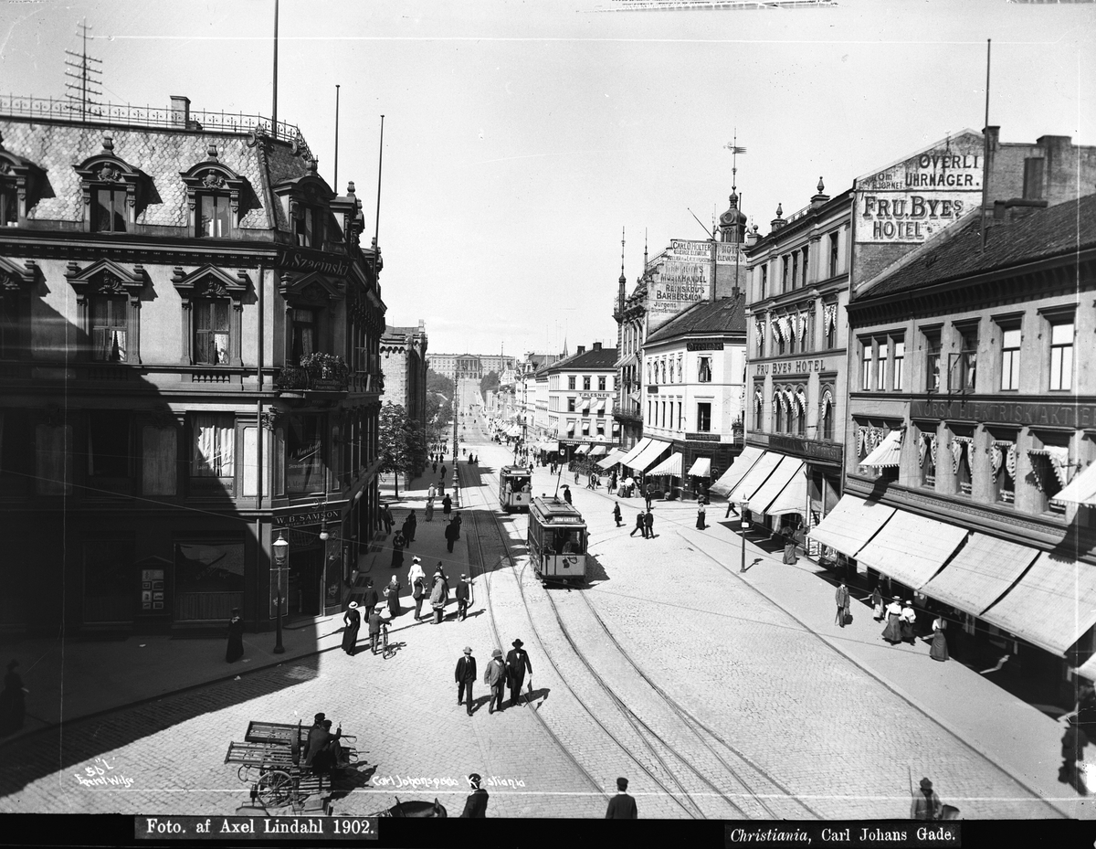 Axel Lindahl, "Prot: Christiania fra Karl Johans gade