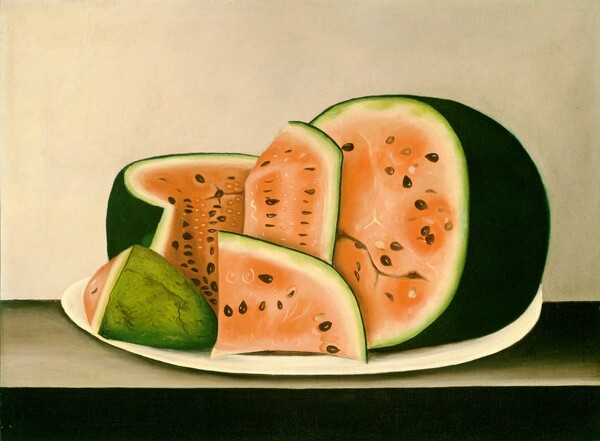 American 19th Century, Watermelon on a Plate