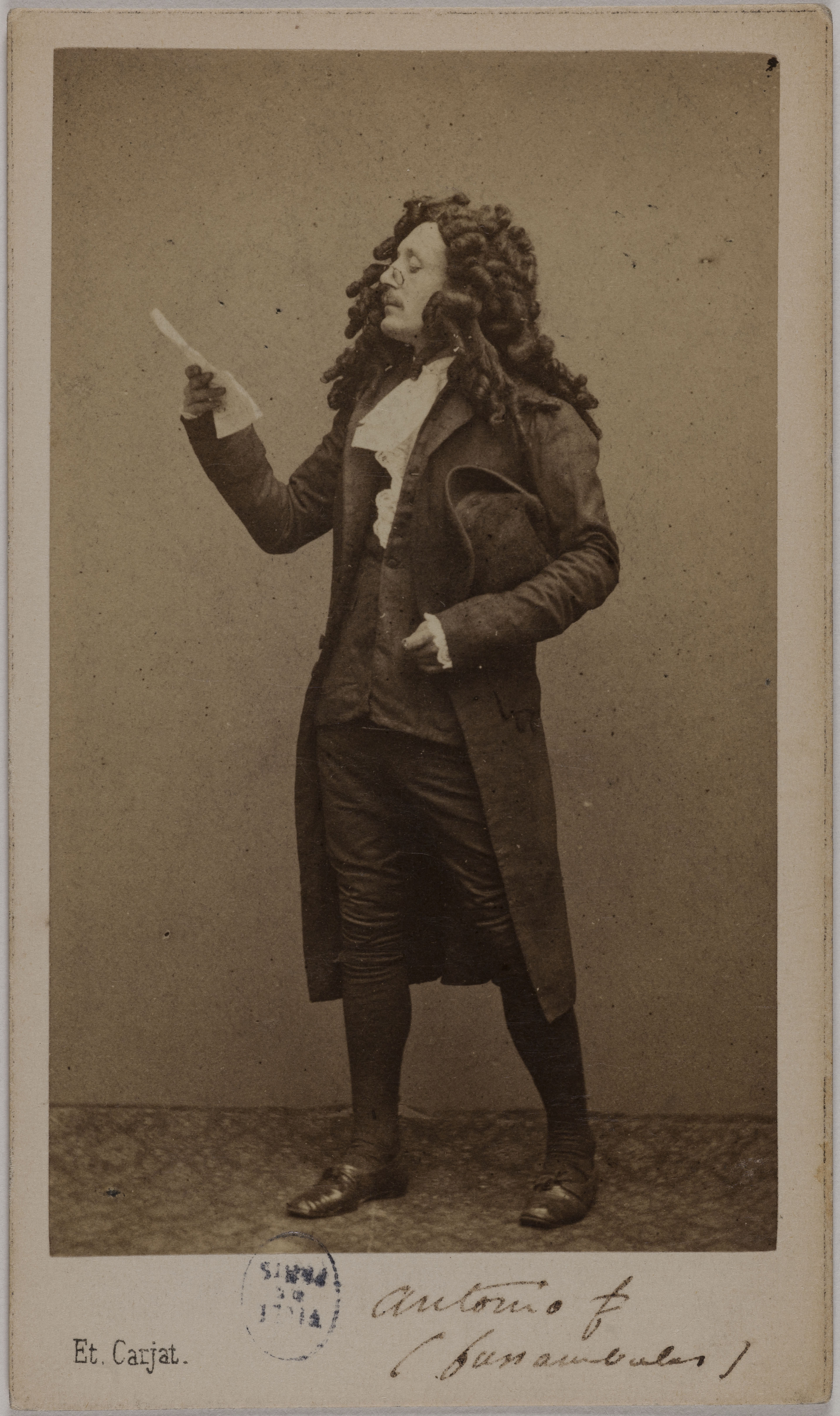Etienne Carjat, Portrait d'Antonio (acteur au Théâtre des Funambules)