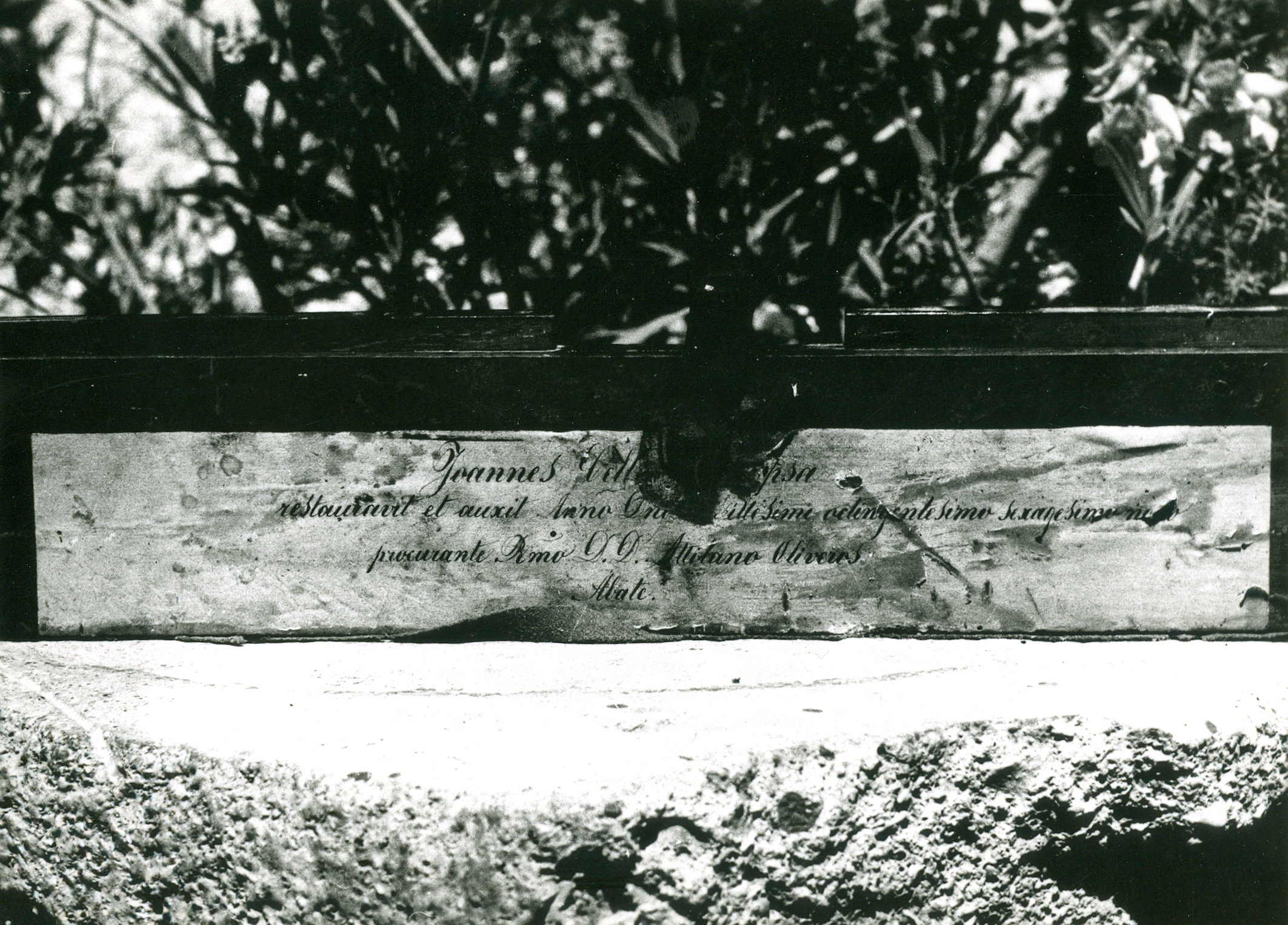 Nino Vranić, Lovrečica (Umag) - Župna crkva Sv. Lovre - Detalj - zapis o restauraciji orgulja