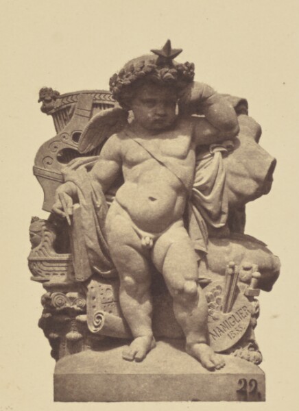 Édouard Baldus, ["Les Beaux-Arts", Sculpture by Henri-Charles Maniglier, Decoration of the Louvre, Paris]