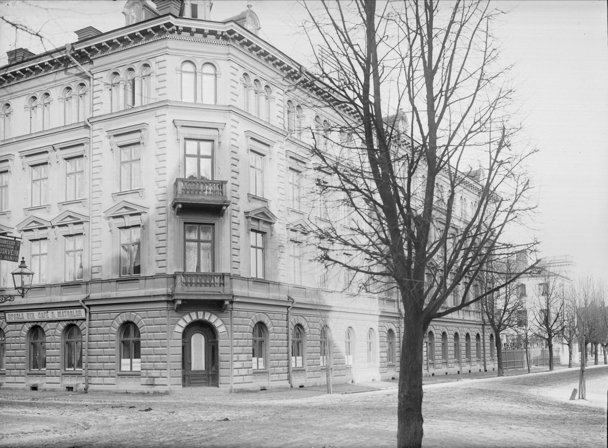 Alfred Dahlgren, Upsala Nya Café & Matsalar, korsningen Bangårdsgatan - Dragarbrunnsgatan, Dragarbrunn, Uppsala 1901 - 1902