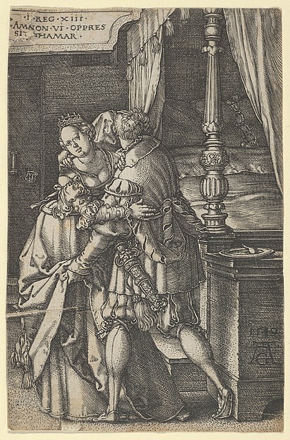 Heinrich Aldegrever, Amnon Violating Tamar, from "The Story of Amnon and Tamar"