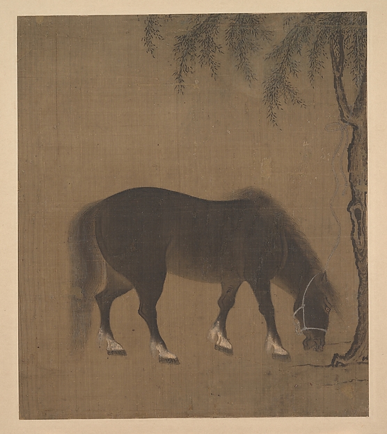 Unidentified artist, Horse and willow tree