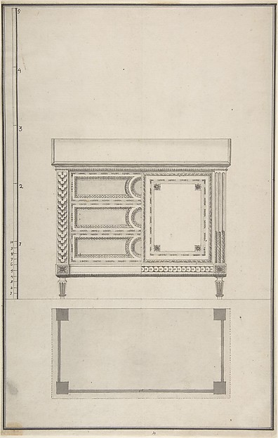 Anonymous, French, 18th century, Design for a Chest of Drawers