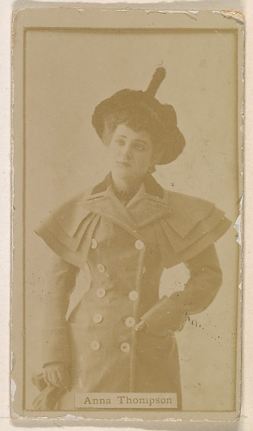 Kinney Brothers Tobacco Company, Anna Thompson, from the Actresses series (N245) issued by Kinney Brothers to promote Sweet Caporal Cigarettes