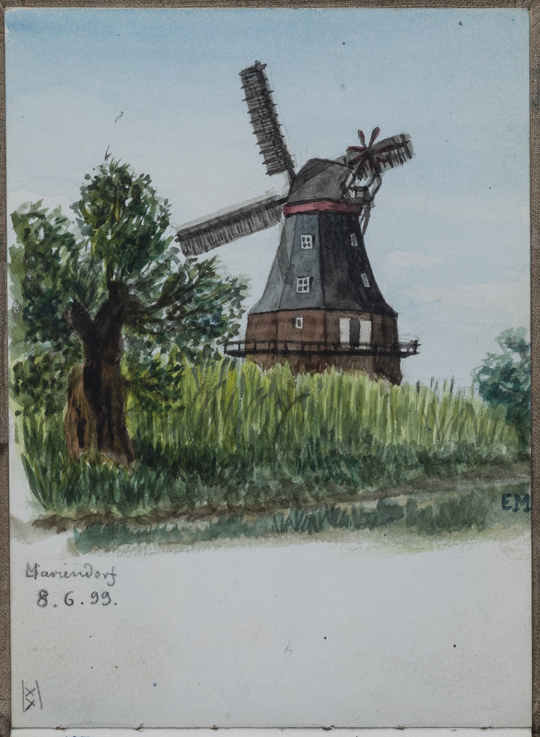 Ernst Morgenstern, Berlin-Mariendorf: Adlermühle (Skizzenbuch Ernst Morgenstern, Bl. XX)