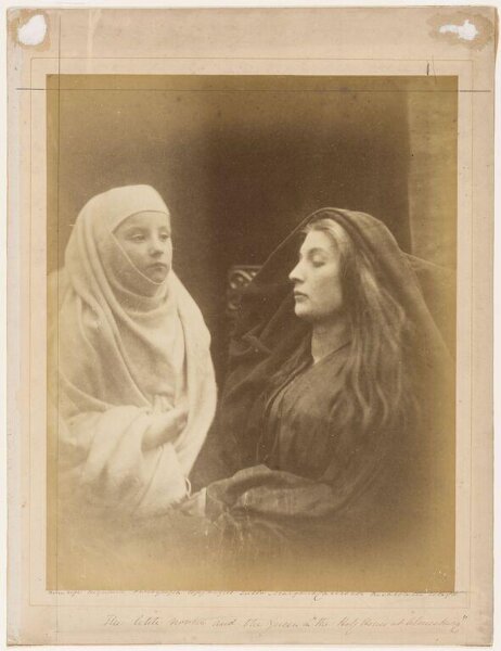 Cameron, Julia Margaret, The little Novice with the Queen Guinevere in the Holy House at Almesbury