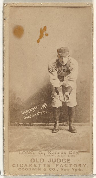 Goodwin & Company, Herman C. Long, Catcher, Kansas City Cowboys, from the Old Judge series (N172) for Old Judge Cigarettes