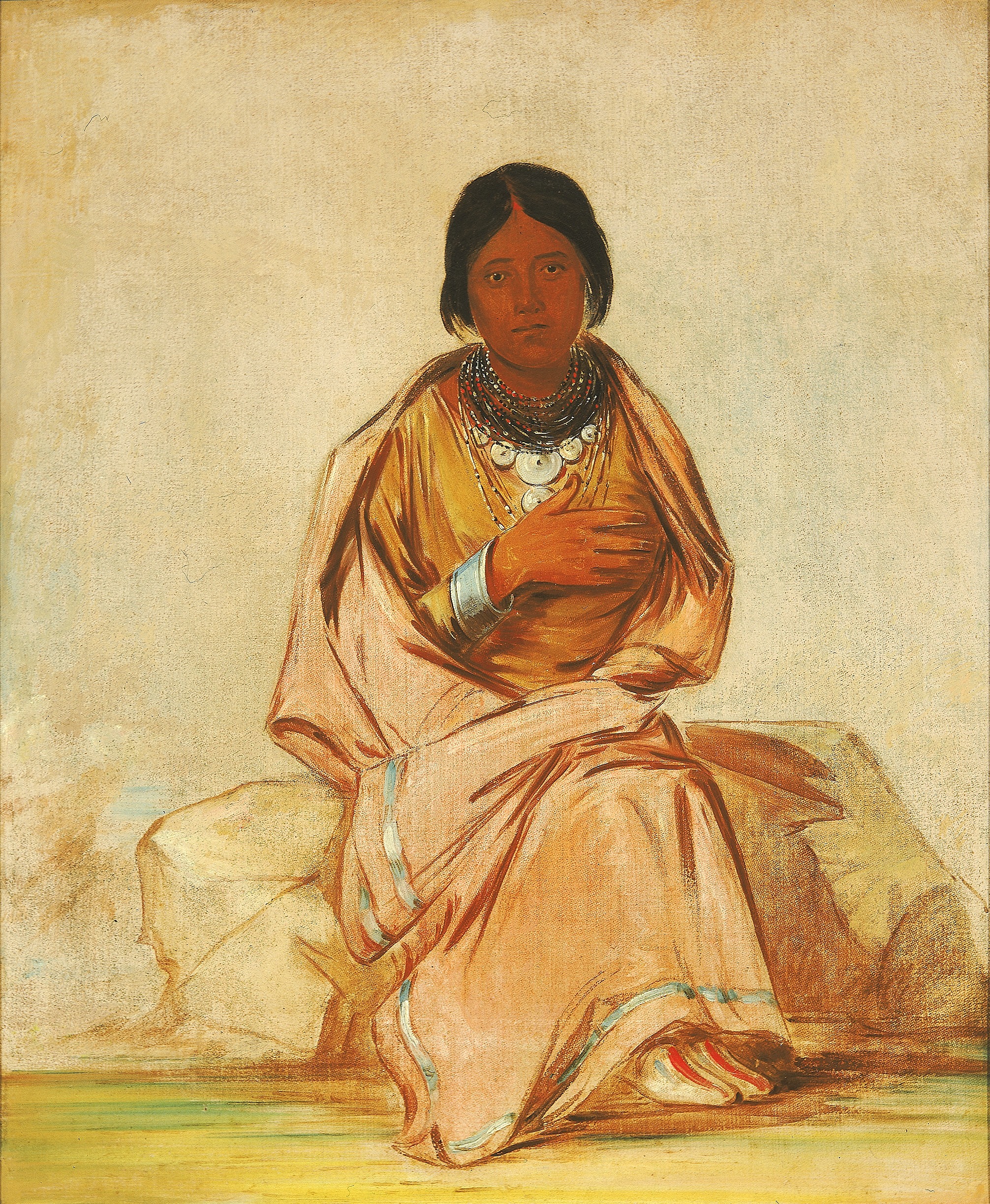 George Catlin, Chee-a-ex-e-co, Daughter of Deer without a Heart
