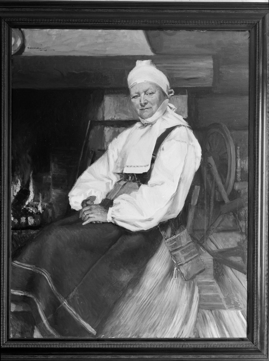 Paul Sandberg, Oil painting - portrait of woman, Uppsala 1945