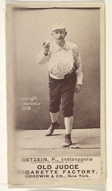 Goodwin & Company, Getzein, Pitcher, Indianapolis, from the Old Judge series (N172) for Old Judge Cigarettes