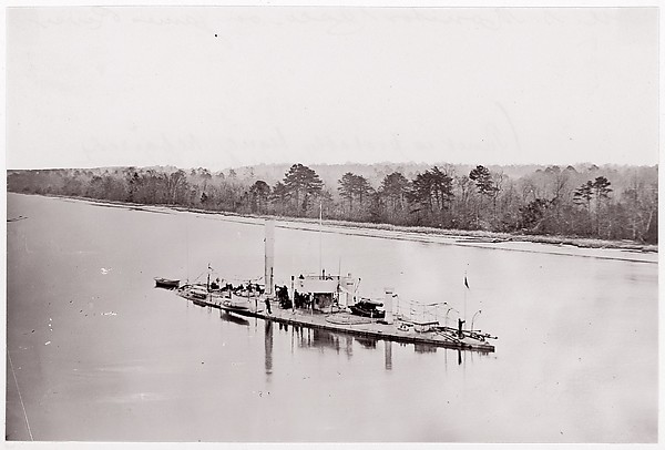Unknown, U.S. Monitor "Casco" on James River, taken from a lookout tower on bank.