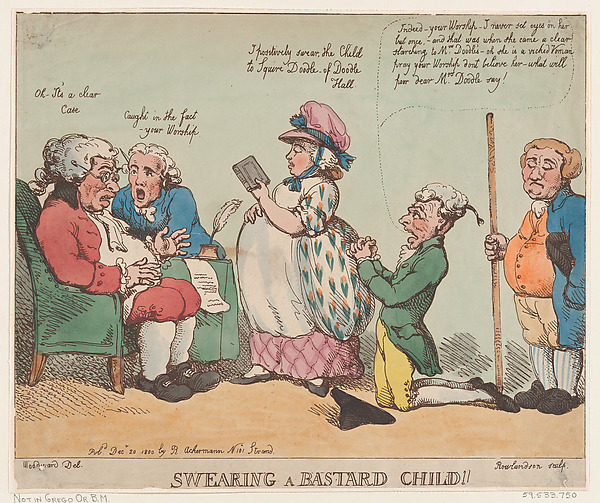 Thomas Rowlandson, Swearing a Bastard Child!